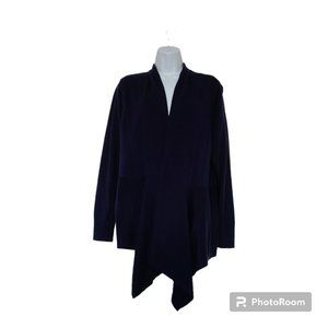 EUC 🌞 Croft & Barrow Navy Blue Draped Open Front Cardigan